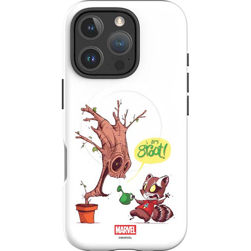 Marvel Rocket Raccoon and Groot Tall Tails iPhone 16 Pro Magsafe Impact Case